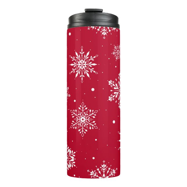 Bouteilles Isothermes Noël Folk Snowflakes Rouge (Devant)