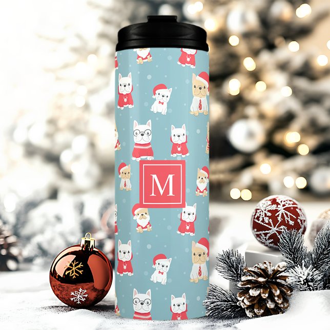 Bouteilles Isothermes Noël Frenchie personnalisé (Créateur téléchargé)