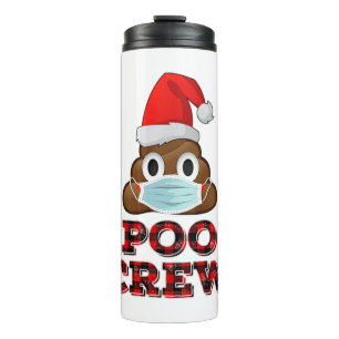 Bouteilles Isothermes Noel Poo maillot visage Masque Poop Emoji Rouge