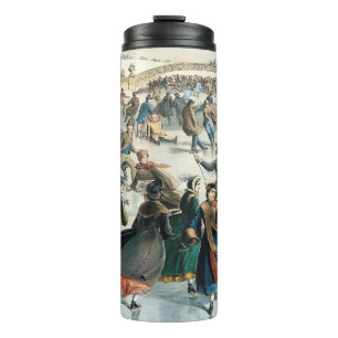 Bouteilles Isothermes Noël victorien Central Park Currier & Ives