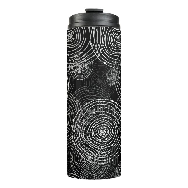 Bouteilles Isothermes Noir Blanc : Formes Rondes Sans Couture. (Devant)