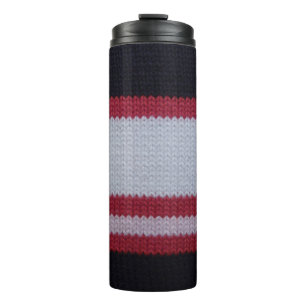 Bouteilles Isothermes Noir blanc rouge : Motif en tissu lainé nui