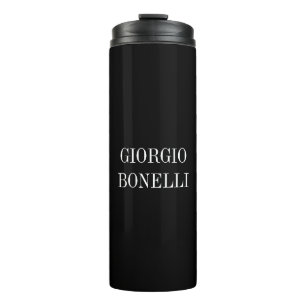 Bouteilles Isothermes Noir Blanc Votre Nom Minimaliste Personnel Moderne