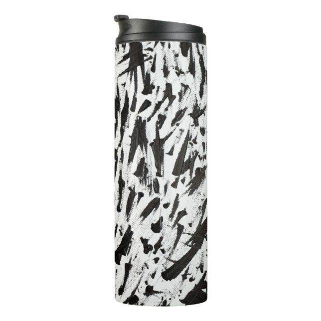 Bouteilles Isothermes Noir et blanc Abstrait Brushstrokies Art (Tourné sur la droite)