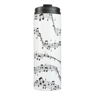 Bouteilles Isothermes Noir et blanc note musicienne Motif