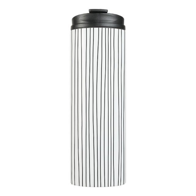 BOUTEILLES ISOTHERMES NOIR ET BLANC STRIPÉ À LA MAIN (Devant)