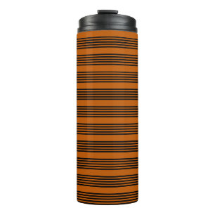 Bouteilles Isothermes Noir et brûlé orange cinq bandes motif
