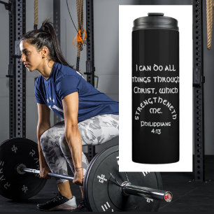 Bouteilles Isothermes Noir moderne Philippiens 4:13 Citation de la Bible
