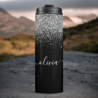 Nom de fille brillant argent noir pour fitness