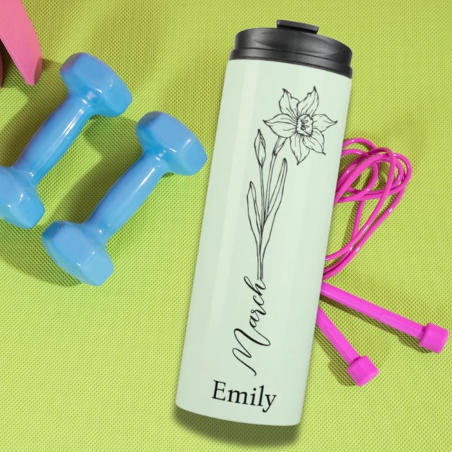 Bouteilles Isothermes Nom de la servante Daffodique mars Fleur du mois d (Bridesmaid Name Daffodil March Birth Month Flower Thermal Tumbler)