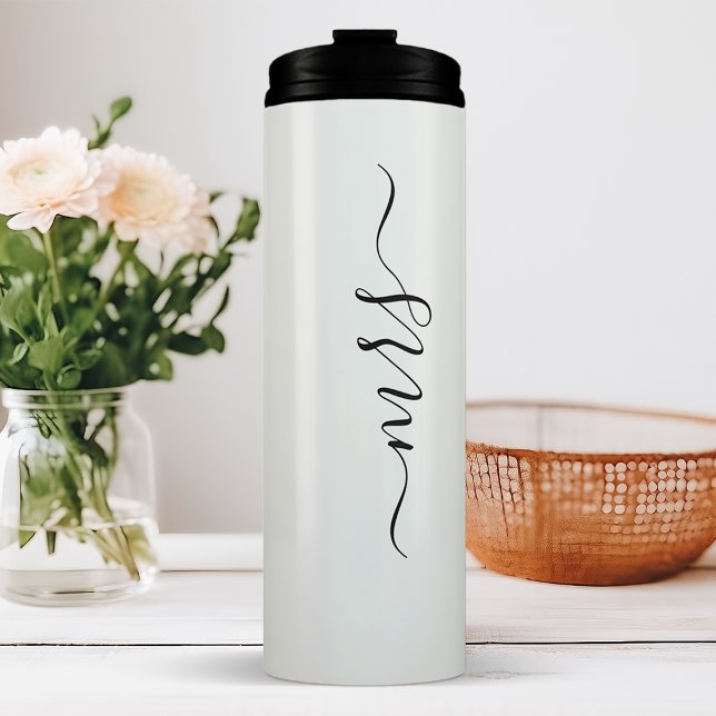 Bouteilles Isothermes Nom de Mme la mariée écriture de mariage (Créateur téléchargé)