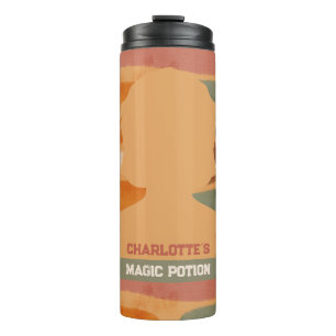 Bouteilles Isothermes Nom de Potion Magique Peint à la Main Orange Marro