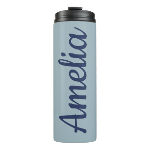 Bouteilles Isothermes Nom de script personnalisé Lumière Blue Bridal Fav