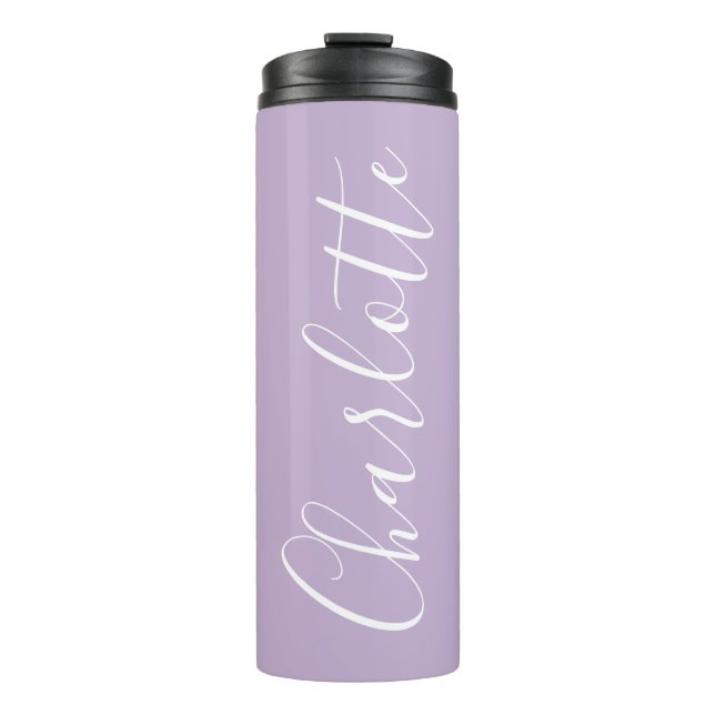 Bouteilles Isothermes Nom de typographie de script moderne Fleur simple  (Devant)