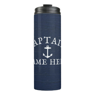 Bouteilles Isothermes Nom du capitaine de bateau Ancre marine bleu marin