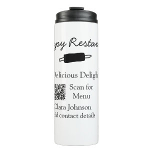 Bouteilles Isothermes Nom du restaurant scan QR menu ajouter les coordon