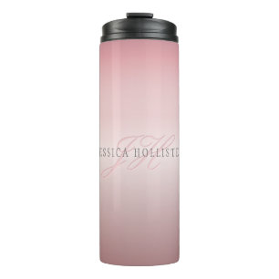 Bouteilles Isothermes Nom et monogramme   Soft FAUX Rose Gold Blush