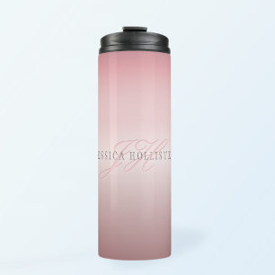 Bouteilles Isothermes Nom et monogramme Soft FAUX Rose Gold Blush