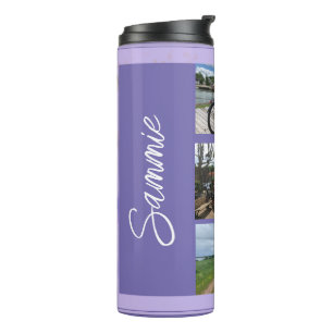 Bouteilles Isothermes Nom et photo Collage Purple Thermal Tumbler