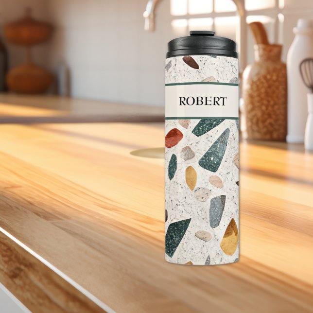 Bouteilles Isothermes Nom, Lrg Verre Chips Mosaïque Terrazzo Motif 12oz (Créateur téléchargé)