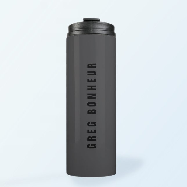 Bouteilles Isothermes Nom moderne ou autre Modèle de texte | Gris charbo (Créateur téléchargé)