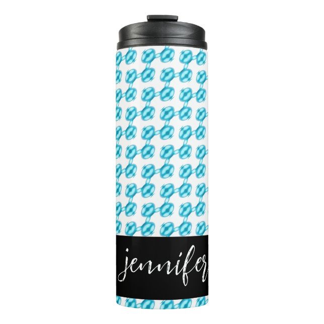Bouteilles Isothermes Nom personnalisable motif perle bleue (Devant)