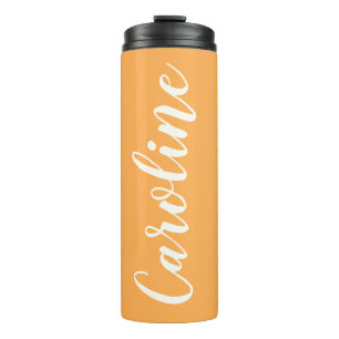 Bouteilles Isothermes Nom personnalisé calligraphie minimaliste jaune