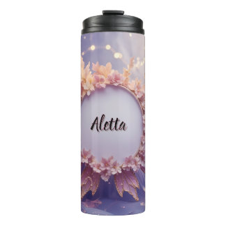 Bouteilles Isothermes Nom personnalisé Fée Florale Thème : Tumblers Ther