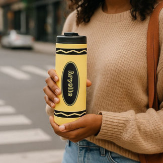 Bouteilles Isothermes Nom personnalisé Jaune Crayon Voyage Musique Boire