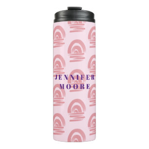 Bouteilles Isothermes Nom personnalisé motif arc-en-ciel rose