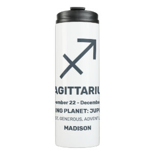 Bouteilles Isothermes Nom personnalisé / Texte Symbole zodiaque Sagittar