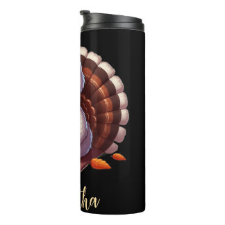 Bouteilles Isothermes Nom personnalisé unique, dinde lisant un livre