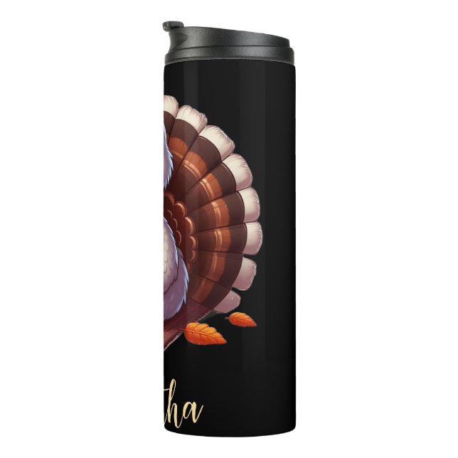 Bouteilles Isothermes Nom personnalisé unique, dinde lisant un livre (Tourné sur la droite)