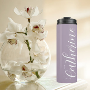 Bouteilles Isothermes Nom stylisé mauve Demoiselle d'honneur de mariage