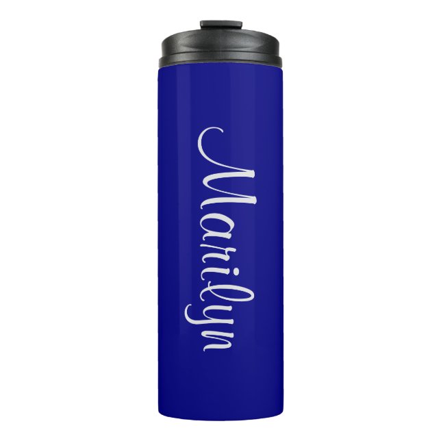 Bouteilles Isothermes Nom sur Navy Blue Matching Design 12oz (Devant)