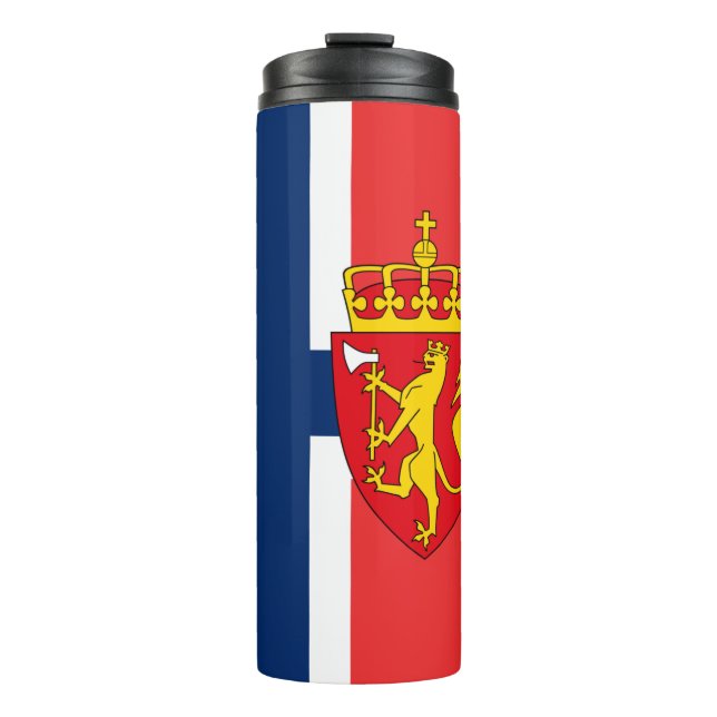 Bouteilles Isothermes Norvège Travel Mug, drapeau patriotique norvégien (Devant)