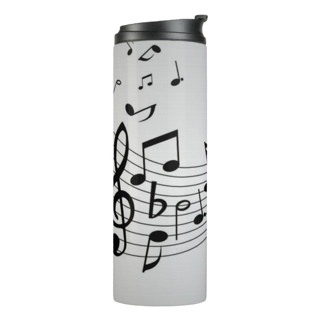 Bouteilles Isothermes Notes de musique sur argent (Tourné sur la gauche)