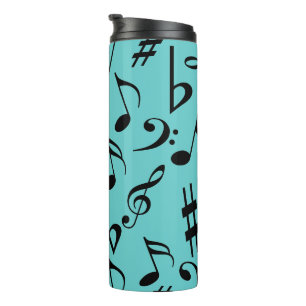 Bouteilles Isothermes Notes de musique Tumbler thermique avec couvercle 