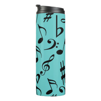 Bouteilles Isothermes Notes de musique Tumbler thermique avec couvercle