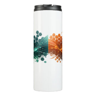 Bouteilles Isothermes Noyau Technologique Futuriste Cyan Orange Lumineux