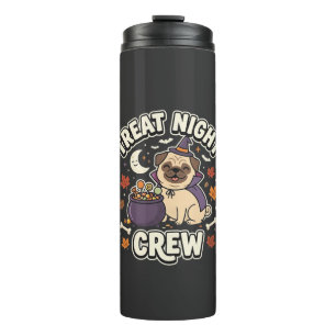 Bouteilles Isothermes Nuit de friandises de Pug Halloween