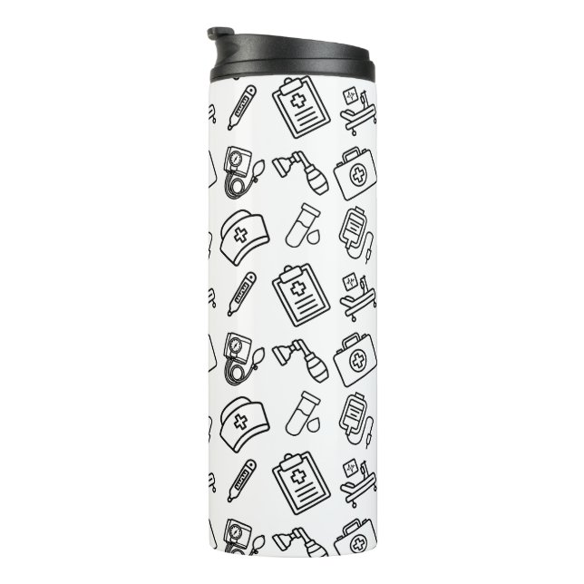 Bouteilles Isothermes Nurse Life Icon Pattern Travel Tumbler (Tourné sur la droite)