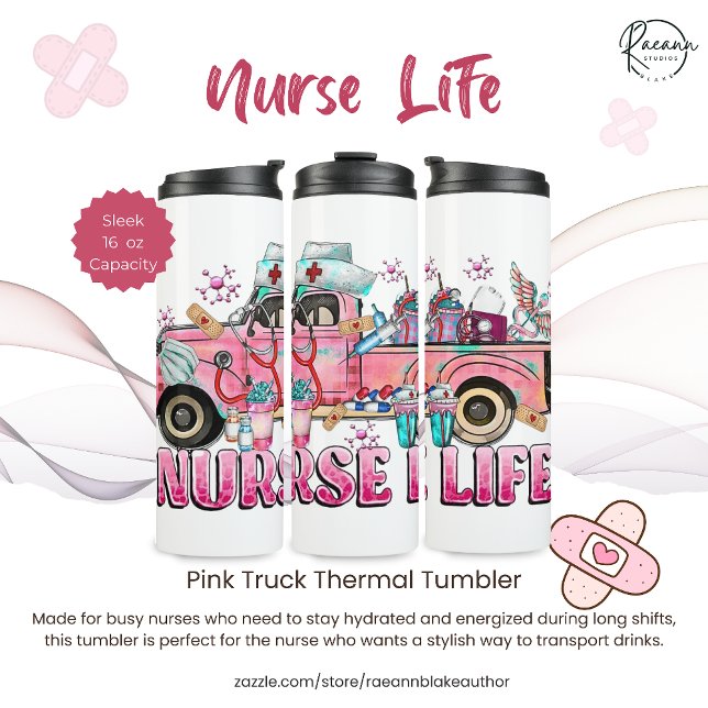 Bouteilles Isothermes Nurse Life Pink Truck Thermal Tumbler (Créateur téléchargé)
