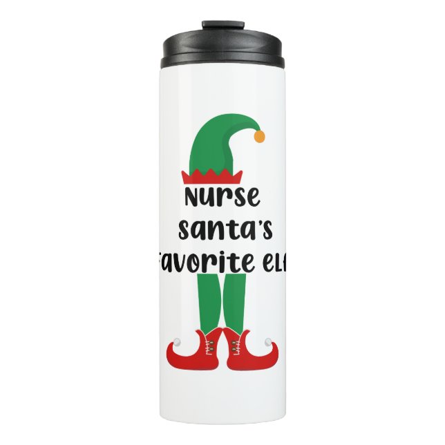 Bouteilles Isothermes Nurse Santa's Favorite Elf Funny Nurse Christmas (Devant)