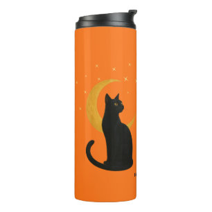 Bouteilles Isothermes Observateur de la nuit - Chat noir d'Halloween
