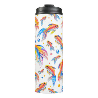 Bouteilles Isothermes Océan de Couleur – Carpe Koï Vibrante à l'Aquarell