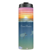 Ocean Sunrise & Tortues Thermique Tumbler