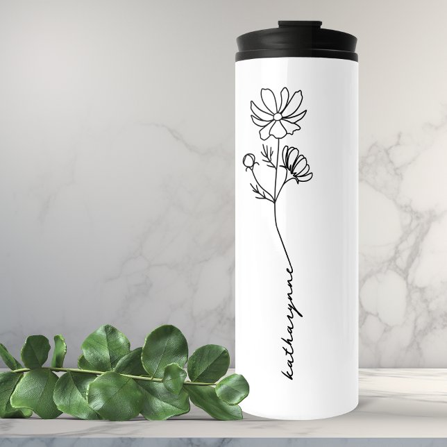 Bouteilles Isothermes Octobre Anniversaire Mois Fleur Cosmos (October Birthday Month Flower Cosmos Thermal Tumbler)