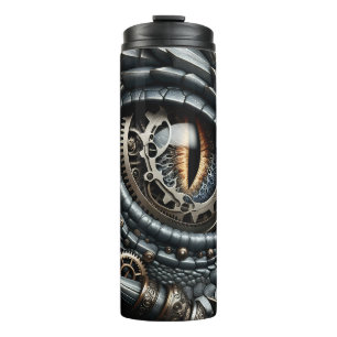 Bouteilles Isothermes Œil de dragon Steampunk en gros plan Ai Art