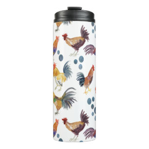 Bouteilles Isothermes Oeufs de poulet d'aquarelle Poules de Barnyard